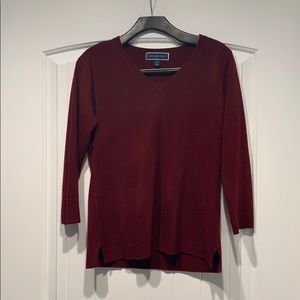 Burgundy 3/4 Sleeve Sweater
